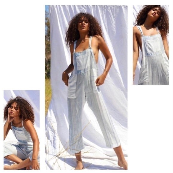 💋NWT JEN’S Pirate Booty Boho Carnaval Marine Crop Overalls - Picture 1 of 12